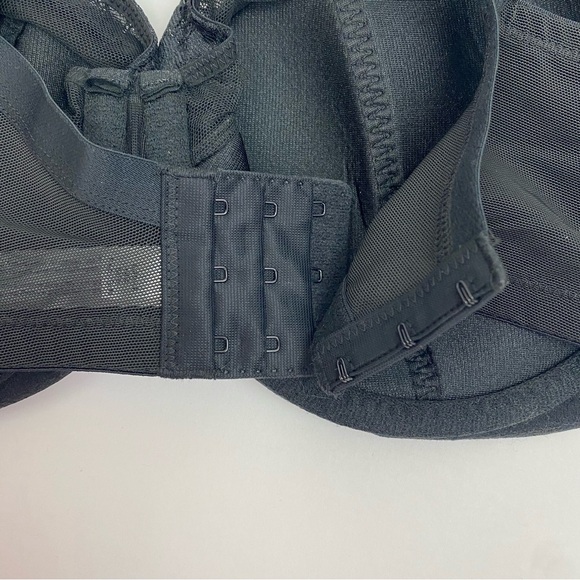 Cacique Lightly Lined French Balconette Bra Lace Pewter Black Shine 40DD - Picture 4 of 8